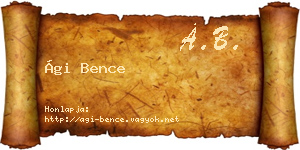 Ági Bence névjegykártya